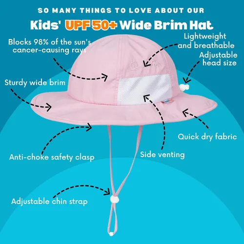 Miniatura 3 de SwimZip, sombrero unisex para niños, ala ancha, protección solar FPS 50, ajustable.