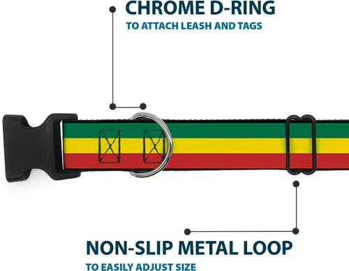 Miniatura 5 de Buckle-Down PC-W21802-S Collar de clip de plástico Rasta, pequeño/9-15