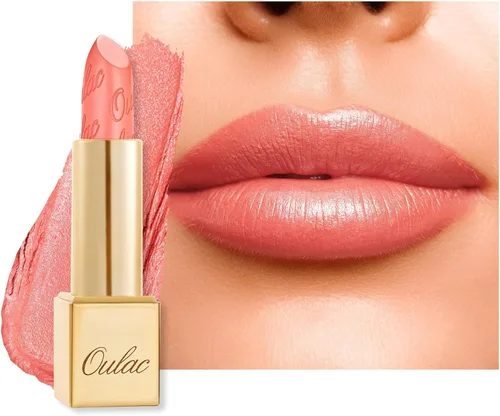 Miniatura 11 de Oulac Lápiz labial rojo, regalos de Navidad para mujeres, fórmula hidratante ligera con brillo 3D metálico, color de labios de alto impacto, Bomba