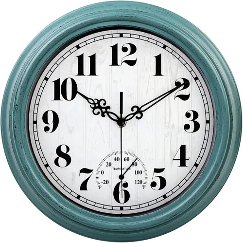 Miniatura 16 de zyzamay Reloj de pared retro de 12 pulgadas, fácil de leer, redondo, clásico, clásico, de cuarzo, funciona con pilas, decorativo para sala de estar