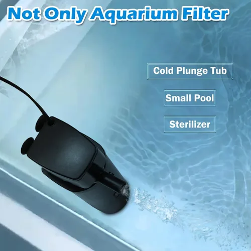 Miniatura 6 de Filtro U-V para acuario de 300 GPH para tanque de peces grande de 80-200 galones, potente bomba sumergible interna, máquina limpiadora de agua