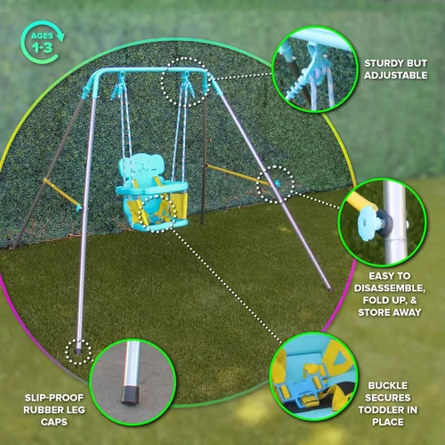 Miniatura 2 de Sportspower FNS-004 My 1st Toddler Swing – Juego de columpio para bebé de alta resistencia para interiores y exteriores con arnés de seguridad
