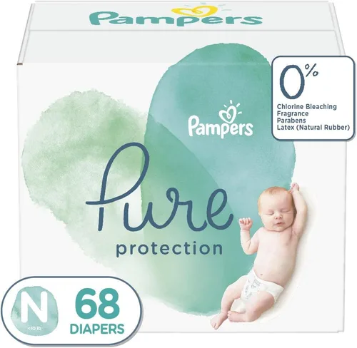 Miniatura 7 de Pañales para recién nacido/talla 1 (8-14 libras), 35 unidades – Pampers Pure Protection desechables para bebé, protección hipoalergénica y sin