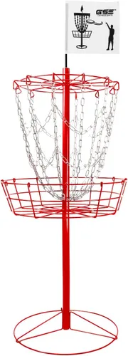 Miniatura 10 de GSE Games & Sports Expert PRO - Cesta portátil de golf de disco, 12 cadenas/24 cadenas, disco volador de metal, cestas de práctica de golf