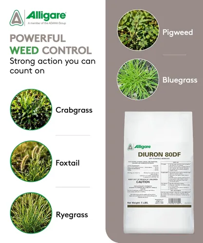 Miniatura 3 de Alligare Herbicida Diuron 80 DF - Herbicida pre y post emergente para áreas industriales y no cultivadas - Controla hierba de cangrejo, raigrás