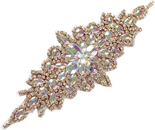 Apliques de cuentas de perlas de diamantes de imitación rojos apliques de novia accesorios de cristal de ajuste de diamantes de imitación con