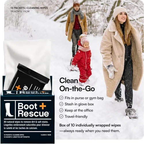 Miniatura 8 de Boot Rescue Toallitas de limpieza totalmente naturales. Elimina la suciedad y las manchas de sal dañinas de zapatos y botas de cuero y gamuza.