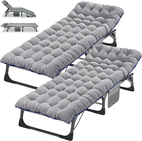 Miniatura 19 de DoCred Catre plegable XXL de gran tamaño con colchón, catre de dormir resistente, cama portátil para adultos al aire libre con bolsa de transporte