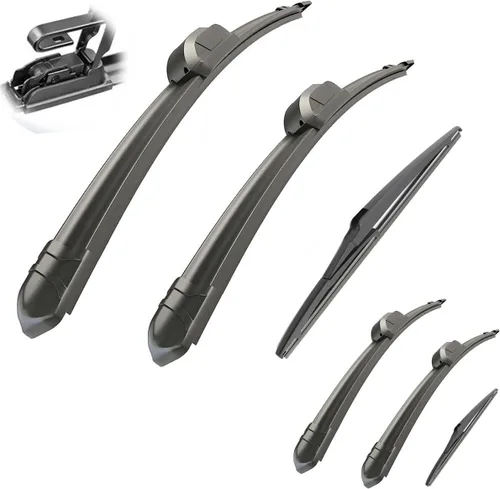 Miniatura 8 de Limpiaparabrisas para automóvil compatible con Toyota Prado 120 J120 2002-2009, limpiaparabrisas delantero y trasero de goma suave, limpiaparabrisas