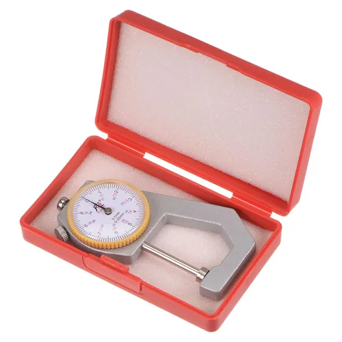 Miniatura 5 de HARFINGTON Medidor de grosor de esfera de 0.000-1.181 in Medidor de grosor mecánico de 0.004 in, cabeza plana para medir cuero, papel, chapa