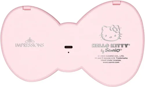 Miniatura 6 de Impressions Vanity - Espejo compacto LED con lazo de Hello Kitty, bonito espejo de maquillaje de viaje de doble cara, botón táctil suave con apagado