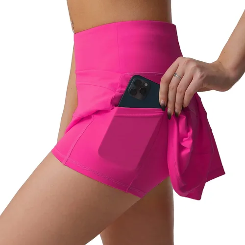 Miniatura 3 de Husnainna Falda de Tenis Plisada de Cintura Alta con Bolsillos Falda Pantalón Atlética de Golf para Mujeres Entrenamiento Casual con Shorts