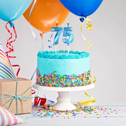 Miniatura 6 de Velas de 40 cumpleaños para pastel, vela azul número 40 en forma de diamante 3D, decoración de cumpleaños, suministros de fiesta para mujeres u