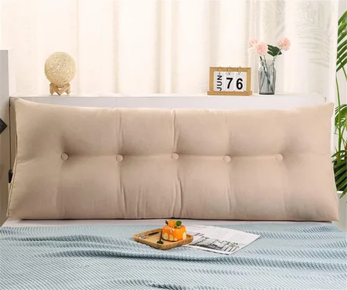Miniatura 6 de Almohada para cabecero, almohada triangular de cuña para sofá cama, soporte para respaldo de cama, almohada de lectura, posicionamiento lumbar Beige