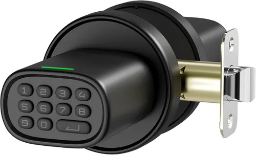 Miniatura 10 de ThorBolt Pomo de puerta de huellas dactilares, perilla de puerta sin llave con teclado biométrico electrónico, bloqueo automático para puertas Negro1