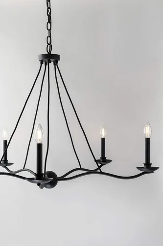 Miniatura 2 de Troy Lighting F6305 Sawyer - Lámpara de araña de cinco luces, hierro forjado
