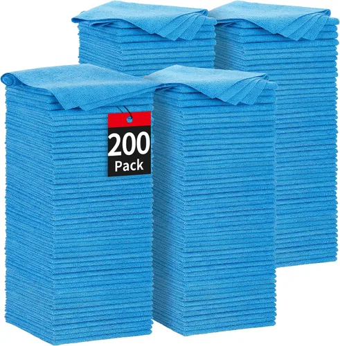 Miniatura 31 de Toallas de microfibra para automóviles, paquete de 24 paños de limpieza de microfibra, toallas de limpieza de 11.5 x 11.5 pulgadas, absorbentes a