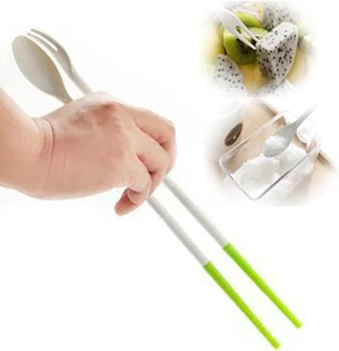 Palillos de cocina de silicona con cuchara medidora y tenedor, freidora segura, olla caliente, cuchara de condimento, cuchara medidora, tenedor de