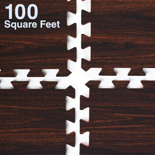 Miniatura 8 de Alfombrilla de espuma estampada de 100 pies cuadrados de 3/8 pulgadas de grosor, estilo de grano de roble de madera oscura