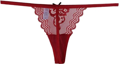 Miniatura 5 de Paquete de 6 tangas de encaje para mujer, ropa interior sexy con patrón de encaje y colores surtidos
