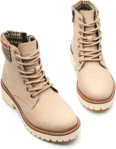 Miniatura 7 de DeYashopin Botas de senderismo antideslizantes para mujer, botas casuales para exteriores
