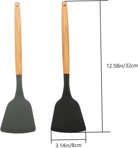 Miniatura 6 de Espátula de silicona segura para placa de inducción, mango resistente multifunción antiadherente para cocinar wok
