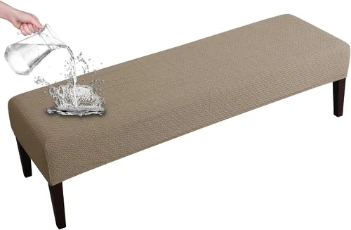 Miniatura 21 de FORCHEER Funda para Banco de Comedor de Tela de Cuero Sintético Innovadora Funda Deslizable para Banco para Sala de Estar Lavable Funda para Otomán