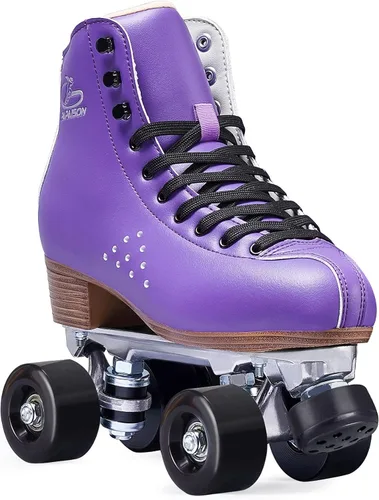 Miniatura 12 de PAPAISON Patines de ruedas para mujeres y hombres, de lujo de 2 capas de microfibra de cuero de doble fila - Patines clásicos de ruedas para niñas