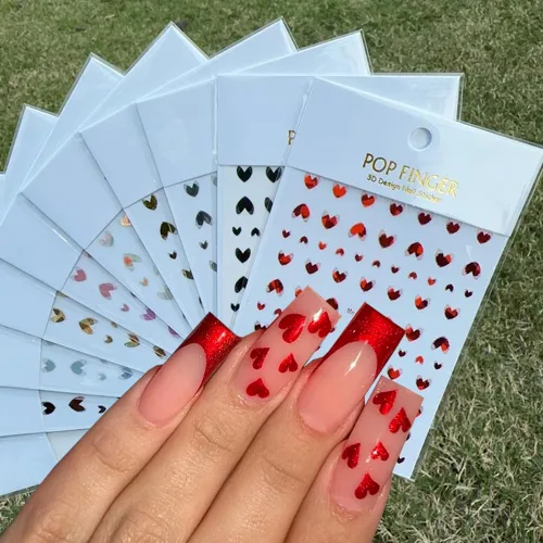 Miniatura 12 de Calcomanías de uñas de gato, 8 hojas de calcomanías autoadhesivas 3D con diseño de gato dorado, plateado, negro, blanco, para niños, niñas, mujeres