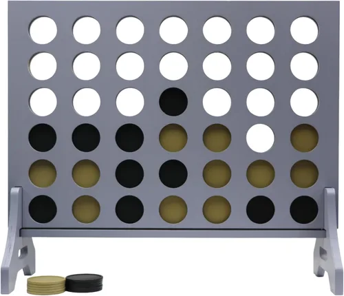 Tailgating Pros Cuatro Gigante Gris Premium en una Fila con Estuche de Transporte - Juego de Patio Exterior Jumbo de Gran Tamaño - Conecta Múltiples