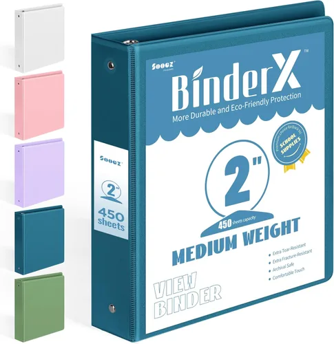 Miniatura 29 de BinderX - Carpeta de 3 anillos redondos extraduradera de 1 pulgada, se adapta a 175 hojas de papel de 8.5 x 11 pulgadas, cubierta personalizable
