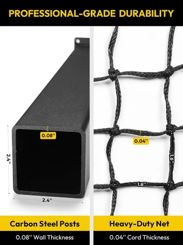 Miniatura 2 de A11N SPORTS Sistema de red de pickleball de grado profesional con postes de acero al carbono de alta resistencia, construcción a prueba de óxido