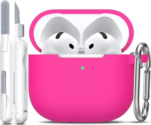 Miniatura 29 de R-fun Funda para AirPods 4 con kit de limpieza, funda protectora completa de silicona suave, compatible con AirPods 4 Gen, verde bosque C Bosque