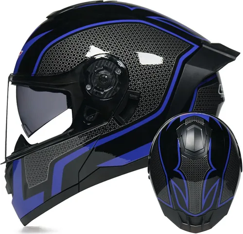Miniatura 6 de Casco modular de motocicleta de cara completa, casco abierto con doble visera extraíble forro para adultos, hombres y mujeres, motocross Cruiser