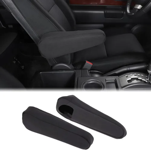 Aunginsy Fundas para reposabrazos de asiento para Toyot@ FJ Cruiser 2007-2021, par de fundas de cojín para reposabrazos lateral izquierdo y derecho