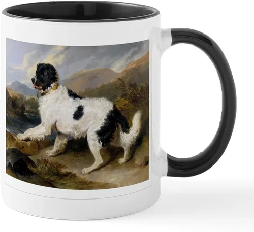 Miniatura 45 de CafePress Newfoundland Dog Drool Zone Taza de café de cerámica de 11 oz (11.0 fl oz)