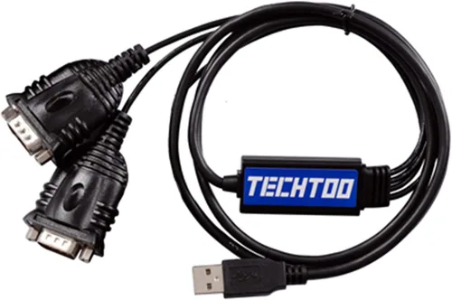 Miniatura 9 de TECHTOO Adaptador USB a Serial RS232 DB9 de 4 puertos USB a Seria Convertidor Serial Cable de 9 pines con tornillos de pulgar