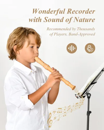 Miniatura 6 de Eastar Soprano - Grabadora barroca para principiantes, con tecla C, de arce, descante, instrumento para niños y adultos, grabadora de 3 piezas