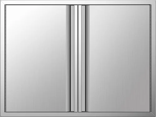 Miniatura 22 de Puertas de cocina para exteriores de 26 pulgadas de ancho x 24 pulgadas de alto con mango horizontal, puertas de acceso dobles para barbacoa, acero