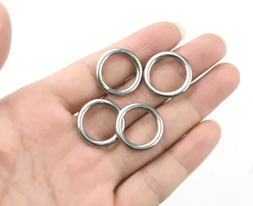 Miniatura 5 de 30 anillos redondos soldados de acero inoxidable soldados con autógena para cinturón de campamento, correas de perro, accesorios de equipaje