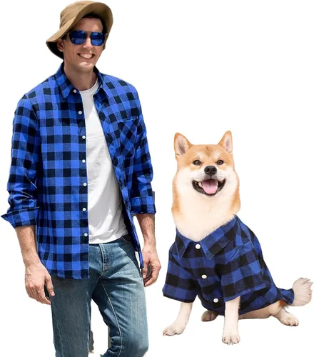 Camisas para Perros a Cuadros Camisa para Perros Ropa para Perros Pequeños Medianos y Grandes Las Camisas para Dueño y Mascota se Venden por Separado