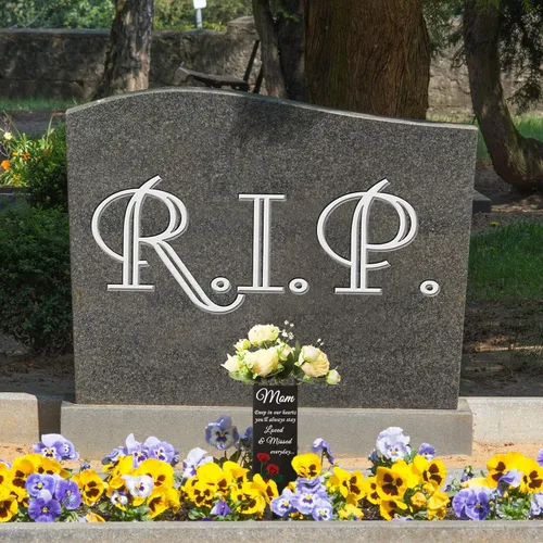 Miniatura 6 de Geosar Jarrones de Cementerio para Mamá de Metal para Tumba, Jarrón de Flores para Cementerio, Soporte de Flores Conmemorativo con Pico