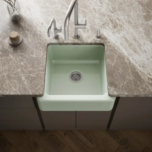 Miniatura 60 de KOHLER Whitehaven® K-6427-42 - Fregadero de cocina empotrado de 35-3/4 pulgadas, autorecortable, Smart Divide, Grande/Mediano con Delantal alto