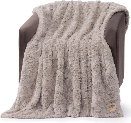 Miniatura 12 de UGG Adalee - Manta de piel sintética tamaño individual, cálida y acogedora, manta extra grande para sofá, ropa de cama lavable para cama individual