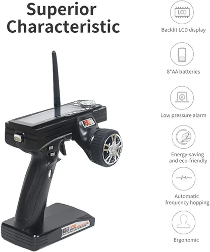 Miniatura 3 de GoolRC Flysky FS-GT3B 2.4G 3CH Transmisor Control remoto con receptor FS-GR3E para RC Car Crawler Boat
