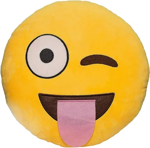 Miniatura 32 de Emoji Cara de Alienígena Cojín de Emoticón Relleno de Felpa Suave Almohada, Certificado Oficial, EvZ 31cm Gris