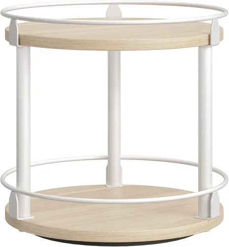 Miniatura 16 de YATINEY Lazy Susan SR22BR - Organizador giratorio para especias, organizador de platos giratorios de 2 niveles, soporte industrial para especias