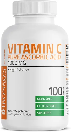 Miniatura 6 de Vitamina C Bronson Vitamins, pastillas de 0,035 oz premium sin OMG, ácido ascórbico, 1