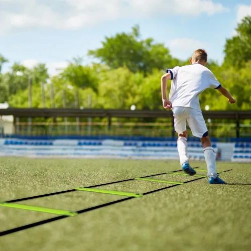 Miniatura 9 de GHB Pro Agility Ladder Agility Training Ladder Speed 12 Rung 20ft with Carrying Bag verde-2 por paquete