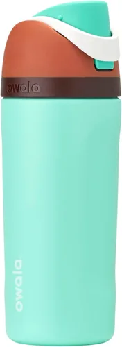 Miniatura 60 de Owala FreeSip - Botella de agua aislada de acero inoxidable con popote, botella de agua deportiva sin BPA, ideal para viajes, 32 onzas, verde putting